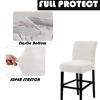 GAMUKAI Velvet Bar Stool Covers Set of 4 - Stretch Washable Barstool Seat Slipcovers for Counter Height Chairs, Non-Slip Kitchen Dining Room Cafe Chair Protectors (White, 4) view 4