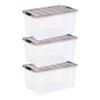 IRIS USA 72 Quart Stack & Pull Clear Storage Box, Gray, 3 Pack view 1