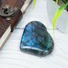 Crocon 50mm Labradorite Heart Stone Big Heart Shape Puff Stones Set 450+ Carats Pocket Crystal Healing Tumble Collection Palm Worry Stone Good Luck Charm Meditation Gift Craft Home Decor view 2