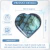 Crocon 50mm Labradorite Heart Stone Big Heart Shape Puff Stones Set 450+ Carats Pocket Crystal Healing Tumble Collection Palm Worry Stone Good Luck Charm Meditation Gift Craft Home Decor view 3
