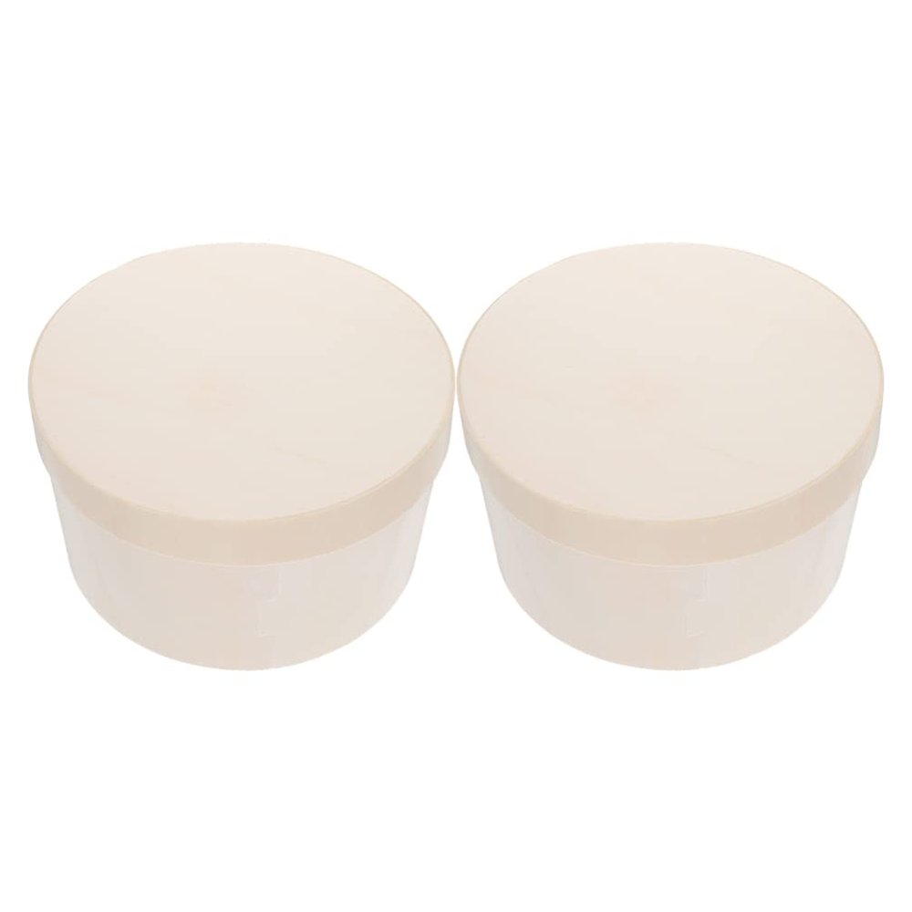 Cheesecake Carrier 2pcs Round Cake Boxes Poplar Wood Cheesecake Boxes Dessert Packing Case Carrier Baking Container Pie Holder for Christmas Birthday Party Cookies Box