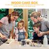 Cheesecake Carrier 2pcs Round Cake Boxes Poplar Wood Cheesecake Boxes Dessert Packing Case Carrier Baking Container Pie Holder for Christmas Birthday Party Cookies Box view 3