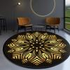 2021 Ethnic Baroque Style Mandala Carpet Coffee Table Bedroom Office Round Mat Gold Diamond Velvet-Golden Yellow F 200cm in Diameter view 1
