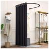 Madamera Clothing Store Fitting Room, Changing Room Used in Mall and Office, U-Dressing Room for Privacy Protection and Room Divider, Including Shading Curtain, Hanging Rod and Hook Up (Black) view 1