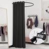 Madamera Clothing Store Fitting Room, Changing Room Used in Mall and Office, U-Dressing Room for Privacy Protection and Room Divider, Including Shading Curtain, Hanging Rod and Hook Up (Black) view 3