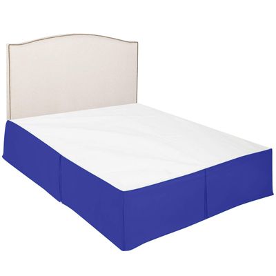 800 Thread Count Dust Ruffled Classic Tailored Styling Pleated Bed Skirt, Premium Pure Cotton Bed Skirt, Box Pleated Bed Skirt 18" Drop Length [Queen Size, Royal Blue]