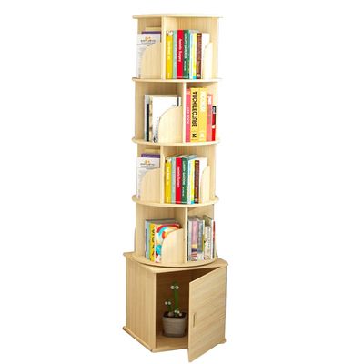 Bookcases Living Room Wooden Bookshelf with cabinets Office Magazine Storage Rack Children's Room can be rotated 360