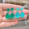 2021 Trend 925 Sterling Silver Paraiba Tourmaline Emerald Gemstone Big Drop Earrings for Women Cocktail Party Fine Jewelry Giift view 2