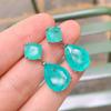 2021 Trend 925 Sterling Silver Paraiba Tourmaline Emerald Gemstone Big Drop Earrings for Women Cocktail Party Fine Jewelry Giift view 3