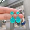 2021 Trend 925 Sterling Silver Paraiba Tourmaline Emerald Gemstone Big Drop Earrings for Women Cocktail Party Fine Jewelry Giift view 4