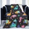 3D Printed Custom Fashionable Cute Colorful Dinosaurs Ultra-Soft Micro Fleece Blanket Air Conditioning Blanket for Girls Fall,Comfy Warm Flannel Fleece Throw Blankets for Home view 1