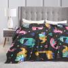 3D Printed Custom Fashionable Cute Colorful Dinosaurs Ultra-Soft Micro Fleece Blanket Air Conditioning Blanket for Girls Fall,Comfy Warm Flannel Fleece Throw Blankets for Home view 4