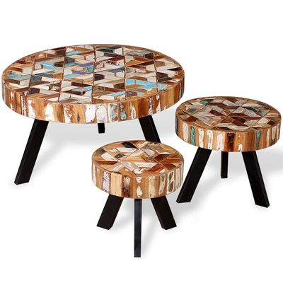 3 Piece Coffee Table Set with Metal Legs for Living Room and Office, Side Tables for Conversation Leisure Occasions, 27.6" x 15.7"