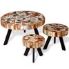 3 Piece Coffee Table Set with Metal Legs for Living Room and Office, Side Tables for Conversation Leisure Occasions, 27.6" x 15.7" view 1