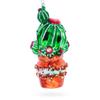 Decorated Cactus in a Pot Glass Christmas Ornament view 2