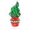 Decorated Cactus in a Pot Glass Christmas Ornament view 3