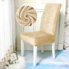 1/2/4/6 Pieces Velvet Shiny Fabric Chair Covers Universal Size Stretch Chair Covers Seat Case Slipcovers for Dining Room,Velvet,Cream,5Pcs view 1