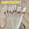 Chopsticks Reusable 5 Pairs Ceramic Chopsticks Dishwasher safe 9.7 Inches (Pink lotus flower) view 2