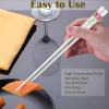 Chopsticks Reusable 5 Pairs Ceramic Chopsticks Dishwasher safe 9.7 Inches (Pink lotus flower) view 3