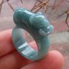 gojade Certified Green 100% Natural A Jade jadeite Pig Boar Circle Ring USA 8.75 (Inter Diameter: 18.80 mm) 532101 GS view 1
