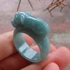 gojade Certified Green 100% Natural A Jade jadeite Pig Boar Circle Ring USA 8.75 (Inter Diameter: 18.80 mm) 532101 GS view 3