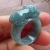 gojade Certified Green 100% Natural A Jade jadeite Pig Boar Circle Ring USA 8.75 (Inter Diameter: 18.80 mm) 532101 GS view 4