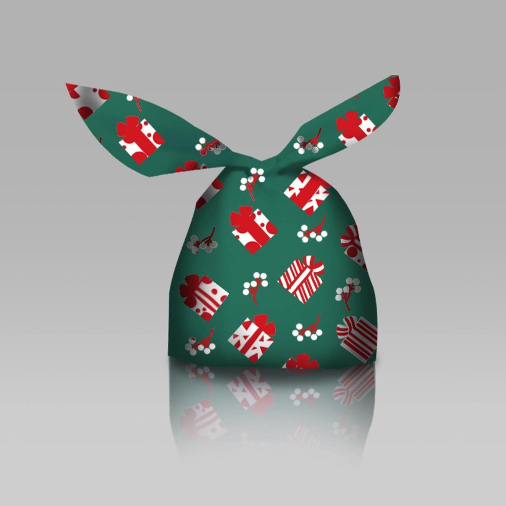 50 PCS CHRISTMAS CANDY TREAT BAGS, CHRISTMAS BUNNY EARS CANDY PACKAGING BAG, WEDDING THEME PARTY BISCUIT PASTRY DESSERT DECORATION GIFT BAG (P-03)