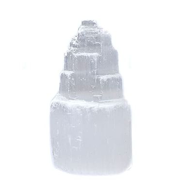 Natural Selenite Tower Crystal Energy Mini Skyscraper Handmade Healing Stone Quartz Ore Ornaments Craft Home Decor Gift, LJFFJL-3006 (Color : Natural Selenite, Size : 1PC)