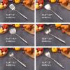 18/10 Stainless Steel Kitchen Utensils Set, 6 PCS All Metal Professional Cooking Utensils, 15" Long Kitchen Tools - Spatula, Ladle, Skimmer Spoon, Pasta Serve, Large Spoon, Slotted Spatula Tunner view 2