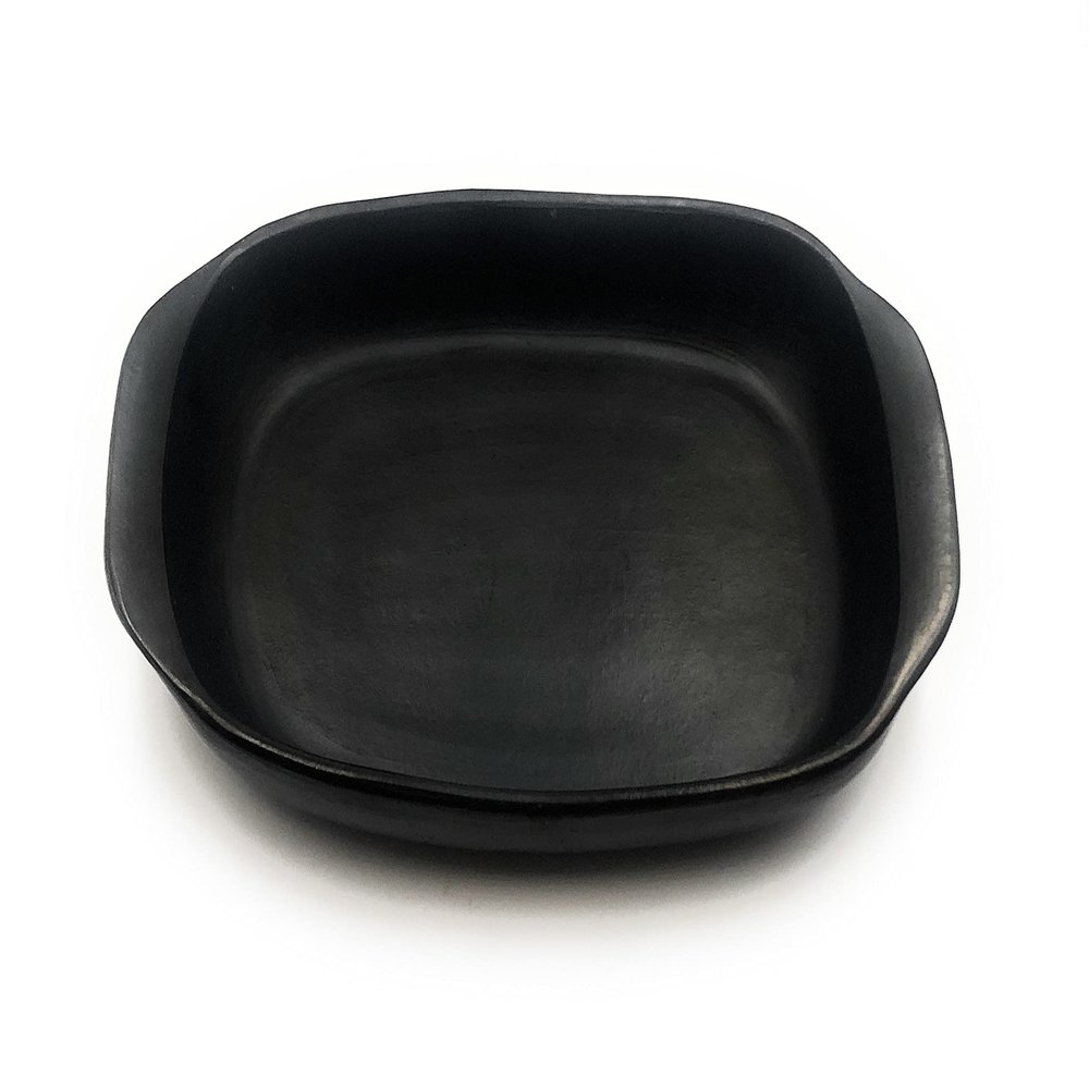 Handmade Black Clay Square Roasting Pan  13 x 11 x 3  100% Organic, Non-Toxic & Eco-Friendly Cookware  Traditional Earthenware Baking & Roasting Dish with 15.5 Handle  Oven & Stovetop Safe