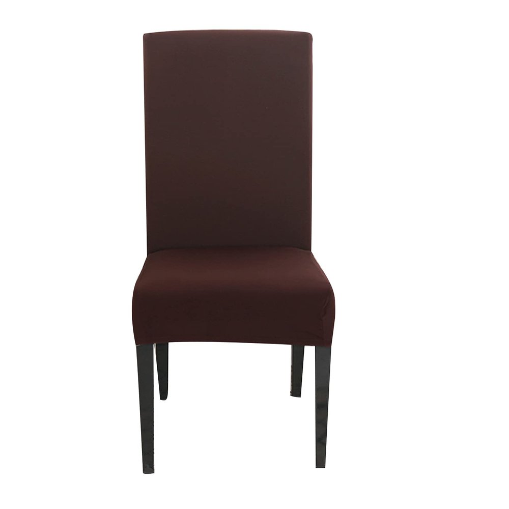 Edinstry Stretch Chair Slipcovers, Shredded Milk Soft Stretch Chair Covers, Removable and Washable Chair Cover, Suitable for Restaurant, Wedding, Hotel Banquet, (Light Coffee) 4pcs