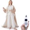 Westinghouse Electric Snuggle Throw Blankets with Foot Pocket, Wearable Heated Throw with Sleeves, 6 Heating Levels & 2 to 10 Hours Heating Time Settings, 50 * 70"+18", Beige view 1