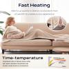 Westinghouse Electric Snuggle Throw Blankets with Foot Pocket, Wearable Heated Throw with Sleeves, 6 Heating Levels & 2 to 10 Hours Heating Time Settings, 50 * 70"+18", Beige view 2