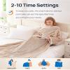 Westinghouse Electric Snuggle Throw Blankets with Foot Pocket, Wearable Heated Throw with Sleeves, 6 Heating Levels & 2 to 10 Hours Heating Time Settings, 50 * 70"+18", Beige view 4