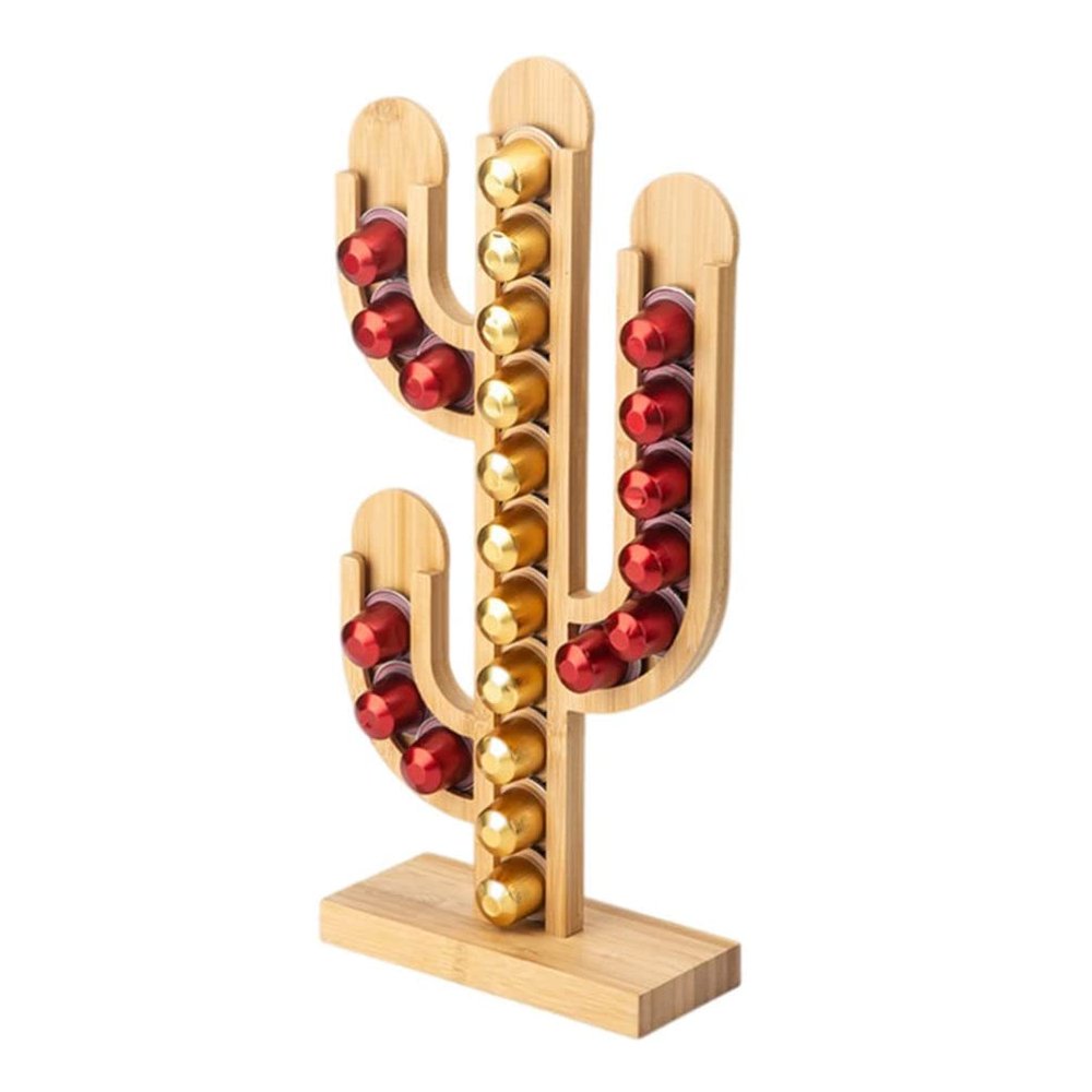 Cabilock 1pc Cactus-shape Coffee Holder Organizer for Desktop Stylish Coffee Storage Rack for Easy to Clean for and Enthusiasts