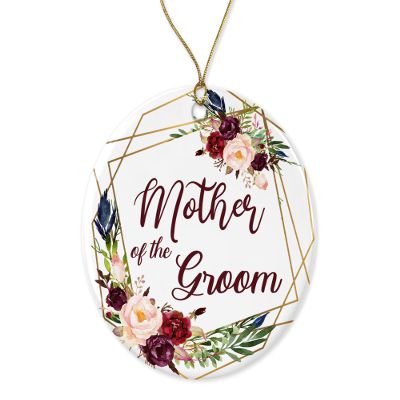 LillaGifts Mother of The Groom Ornament - Wedding Ornament - Mother of The Groom Gift - Christmas Wedding Gift - Wedding Party Ornament - Gift for Men Women Printed on Both Sides White