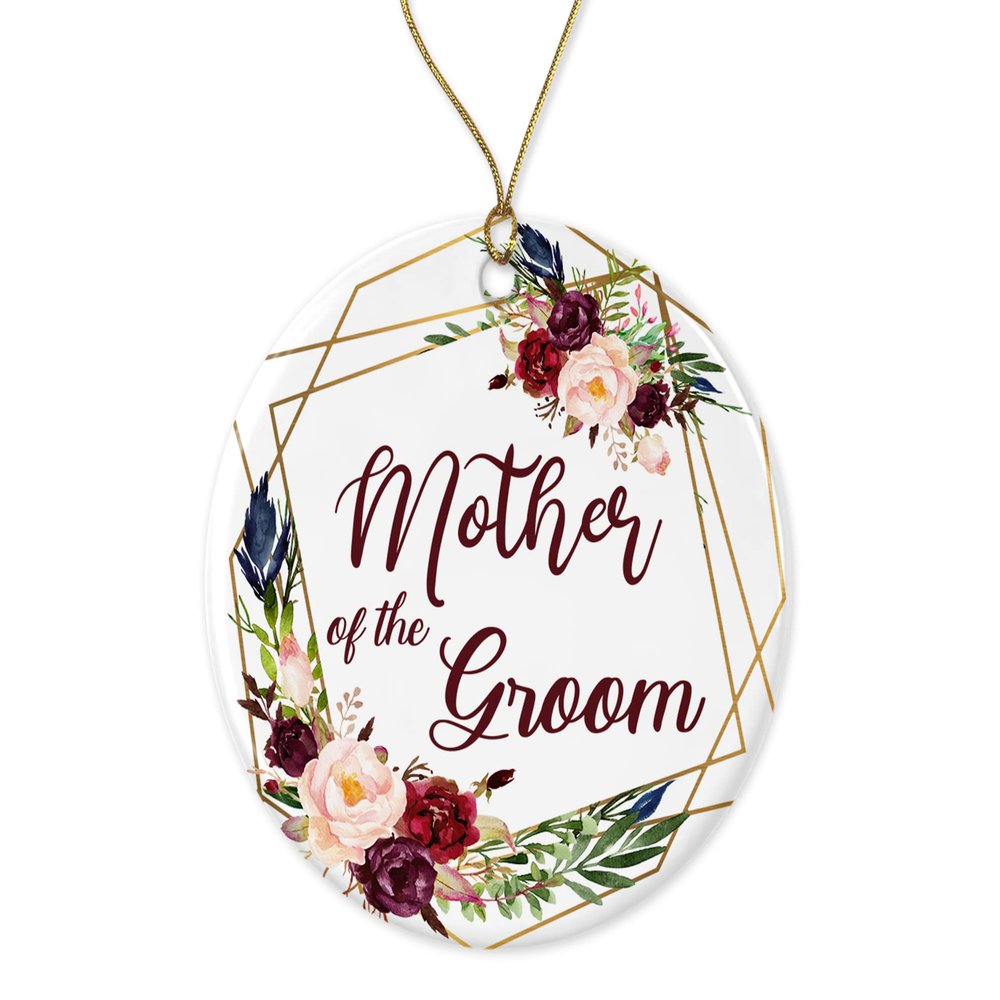 LillaGifts Mother of The Groom Ornament - Wedding Ornament - Mother of The Groom Gift - Christmas Wedding Gift - Wedding Party Ornament - Gift for Men Women Printed on Both Sides White