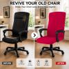 Stretch Computer Office Chair Cover with Durable Zipper - Universal Washable Removable Spandex Rotating Boss Chair Slipcovers - Anti-dust Soft Desk Chair Seat Protector for Dogs, Cats, Pets view 2