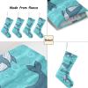 CUXWEOT Personalized Cartoon Whale Ocean Wave Christmas Stocking Customize Name Xmas Socks for Family Holiday Decorations Gift 17.52 x 7.87 Inch view 4