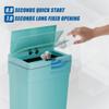 Plastic Kitchen Trash Can,13 Gallon Trash Can 50 Liter Automatic Touch Free High-Capacity Garbage Can with Lid for Bedroom Bathroom Home Office, Blue view 3