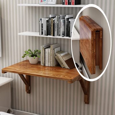 LKP Folding Wall Mounted Desk Wood Table Wall Study Table Floating Desk Laptop Desk Fold Down Dining Table Wall Shelf for Kitchen