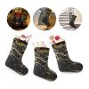 CUXWEOT Personalized Gold Stripes Black Christmas Stocking Customize Name Xmas Socks for Family Holiday Decorations Gift 17.52 x 7.87 Inch view 3