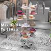 7-Tier Hat Racks Stand Cap Display Stand Metal Rotating Caps Organizer 35 Hats Hanger Adjustable Floor Rack Free Standing Wigs Holder Space Saver (White) view 3