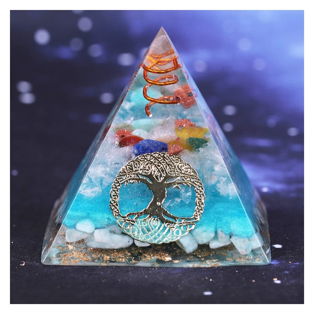 ZTBH Crystal Pyramid Orgone Pyramid Tree of Life Healing Crystals (Size : 5cm)