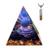 ZTBH Crystal Pyramid Lapis Lazuli Ball Obsidian Chip Stones Pyramid, Handmade Orgonite Pyramid Healing Crystals (Size : 8CM) view 1