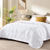 downluxe King Size Blanket with Satin Trim, Lightweight Down Alternative King Blanket for All Season, Machine Washable (White, 108 x 90 Inch) view 1