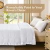 downluxe King Size Blanket with Satin Trim, Lightweight Down Alternative King Blanket for All Season, Machine Washable (White, 108 x 90 Inch) view 3
