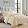 7 PC Bed-in-A-Beg Set Oversized Queen-Beige 100% Egyptian Cotton Lightweight Bedding Set Includes 1 Fitted, 1 Flat, 4 Pillow Case with 1 Baffle Box Stitched Comforter Fits Up to 15 Deep Pocket view 1