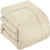 7 PC Bed-in-A-Beg Set Oversized Queen-Beige 100% Egyptian Cotton Lightweight Bedding Set Includes 1 Fitted, 1 Flat, 4 Pillow Case with 1 Baffle Box Stitched Comforter Fits Up to 15 Deep Pocket view 2