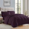7 PC Bed-in-A-Beg Set Oversized King-Purple 100% Egyptian Cotton Lightweight Bedding Set Includes 1 Fitted, 1 Flat, 4 Pillow Case with 1 Baffle Box Stitched Comforter Fits Up to 15 Deep Pocket view 1